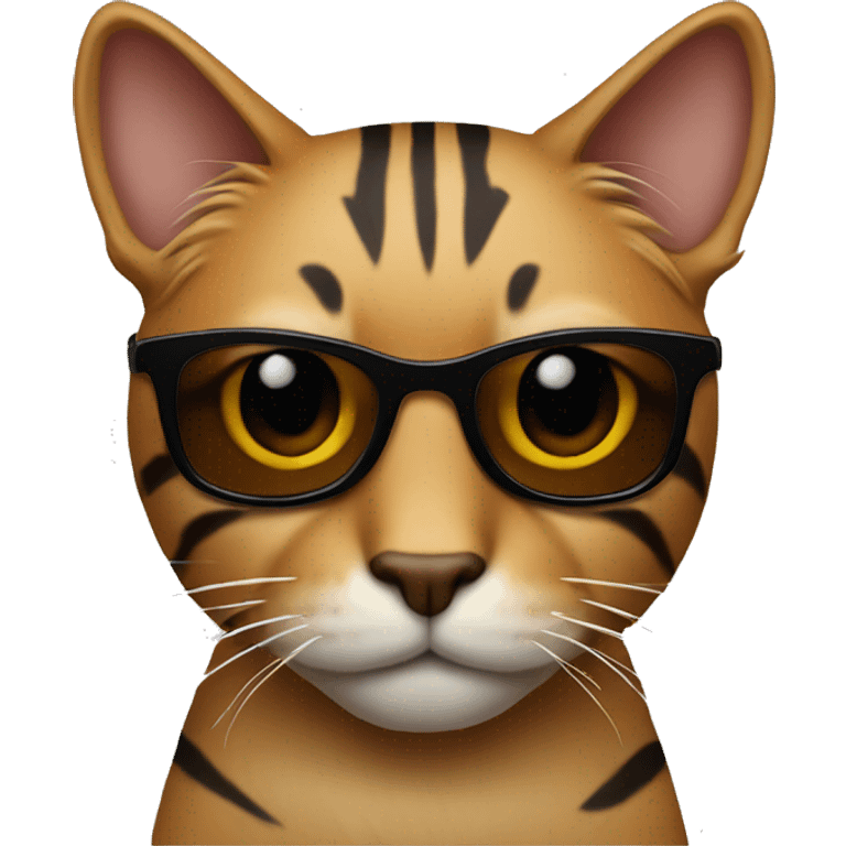 do a cat with sunglasses he has to be brown black like a tiger emoji