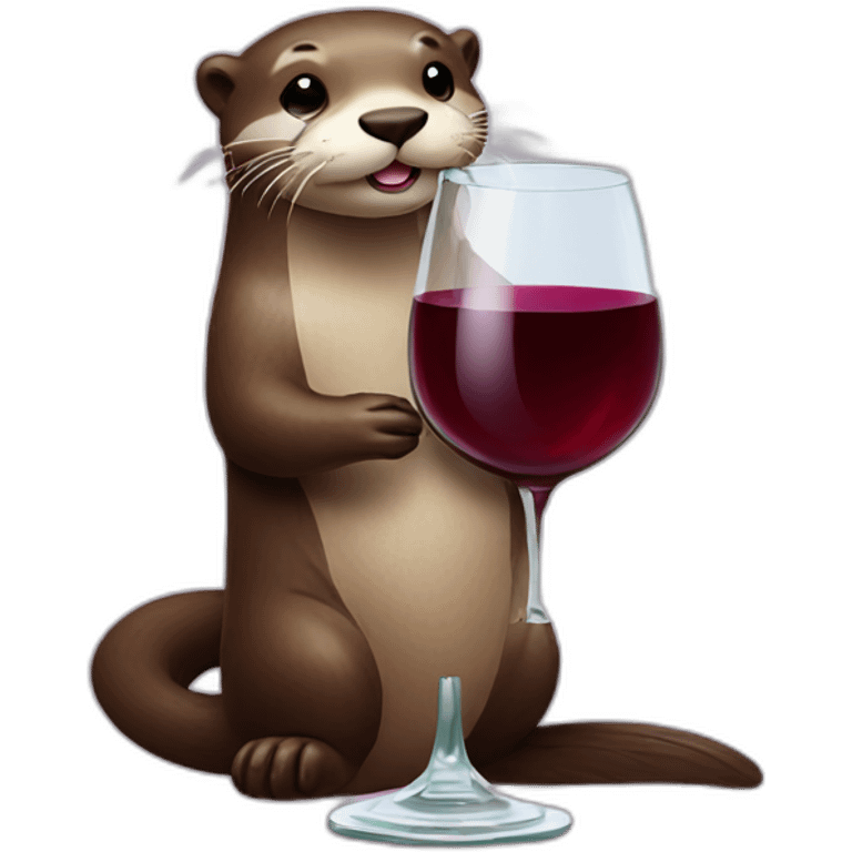 Otter drink wine emoji