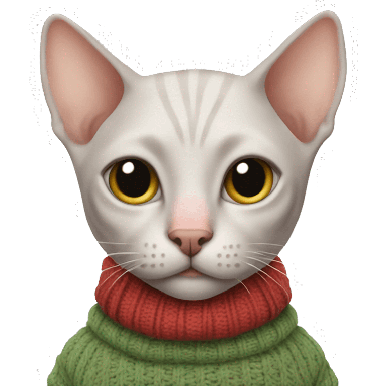 hairless cat in a sweater  emoji