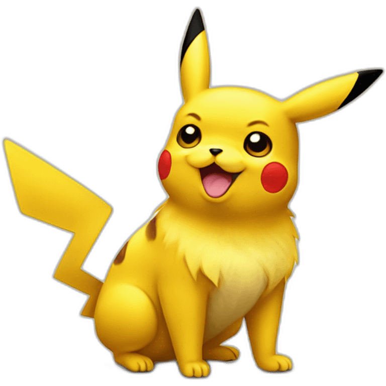 pikachu avec un chien emoji