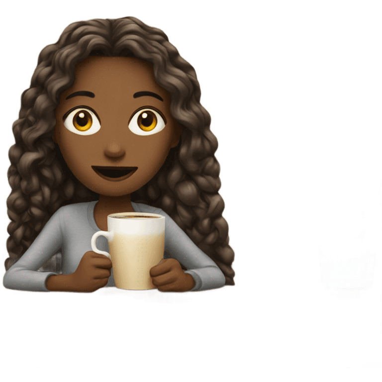 Girl with coffe emoji