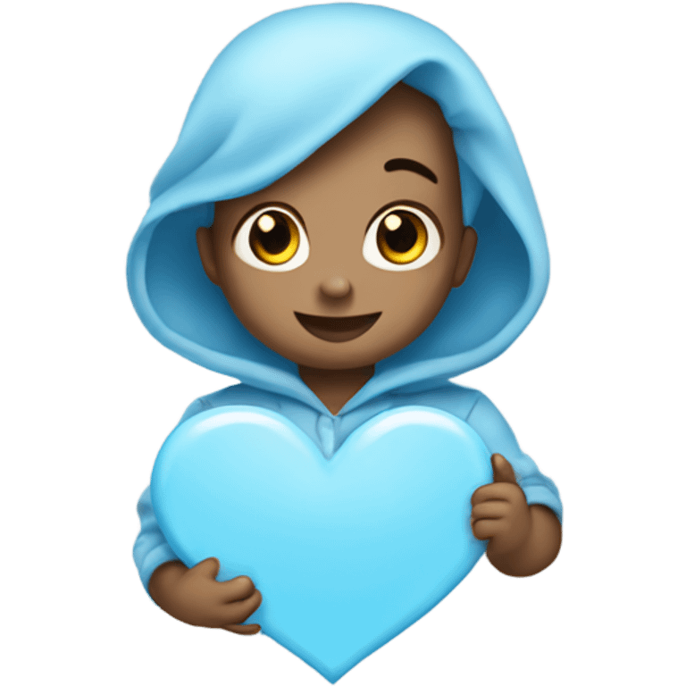 A baby blue hearts emoji