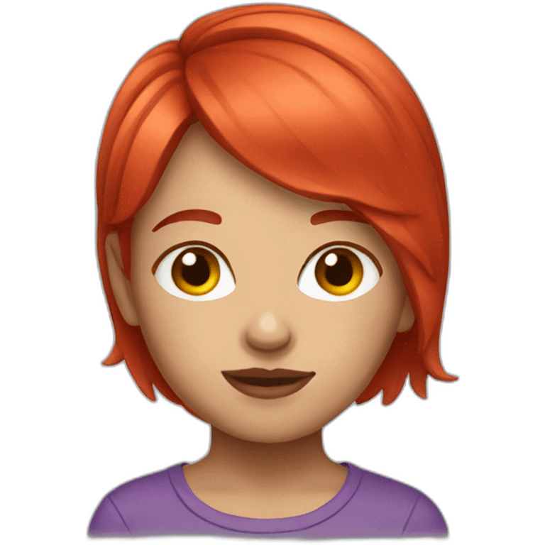 red short hair girl emoji