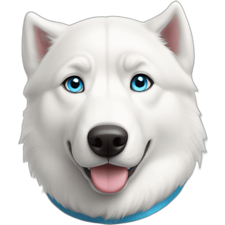 White siberian husky blue eyes emoji