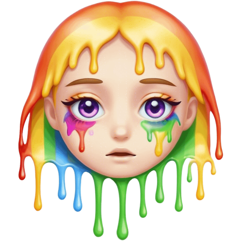 cute melted rainbow eye emoji