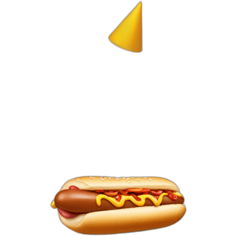 Someone eating a hotdog with a party hat on emoji