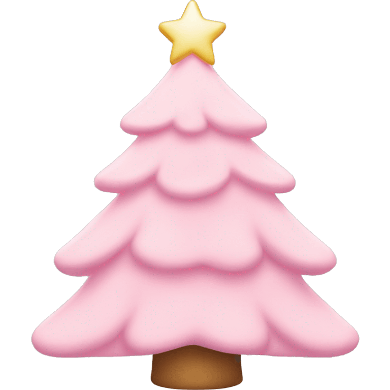 pastel pink christmas tree emoji