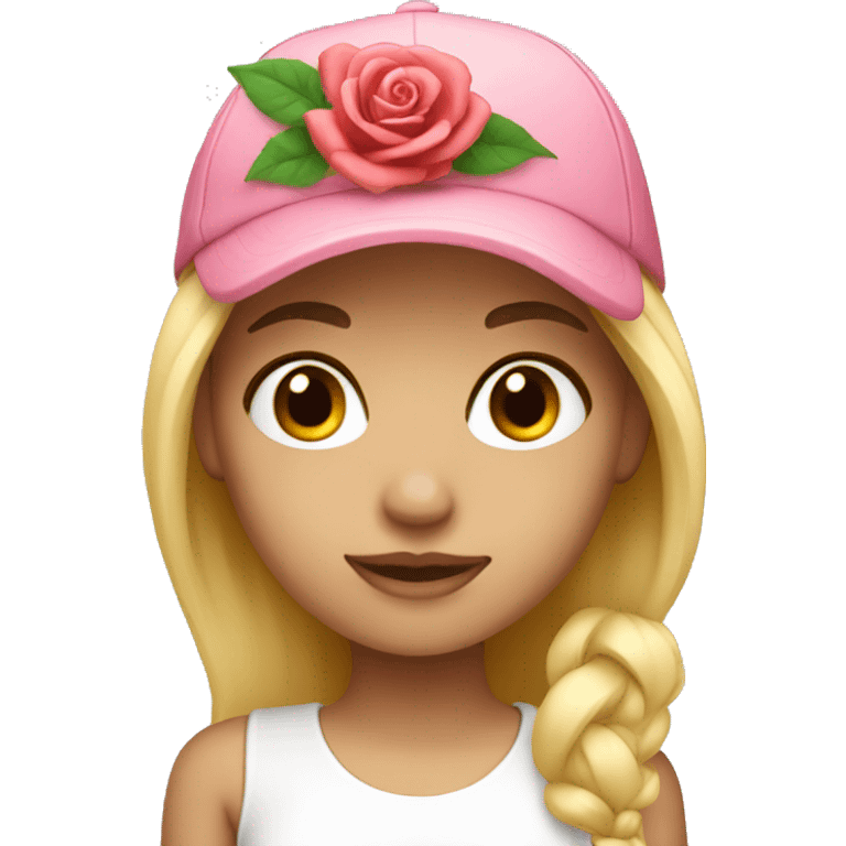 Blonde girl with rose cap emoji