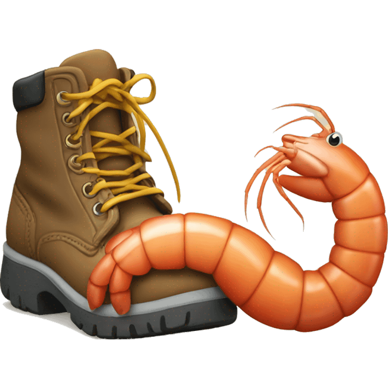 shrimp wearing work boots emoji