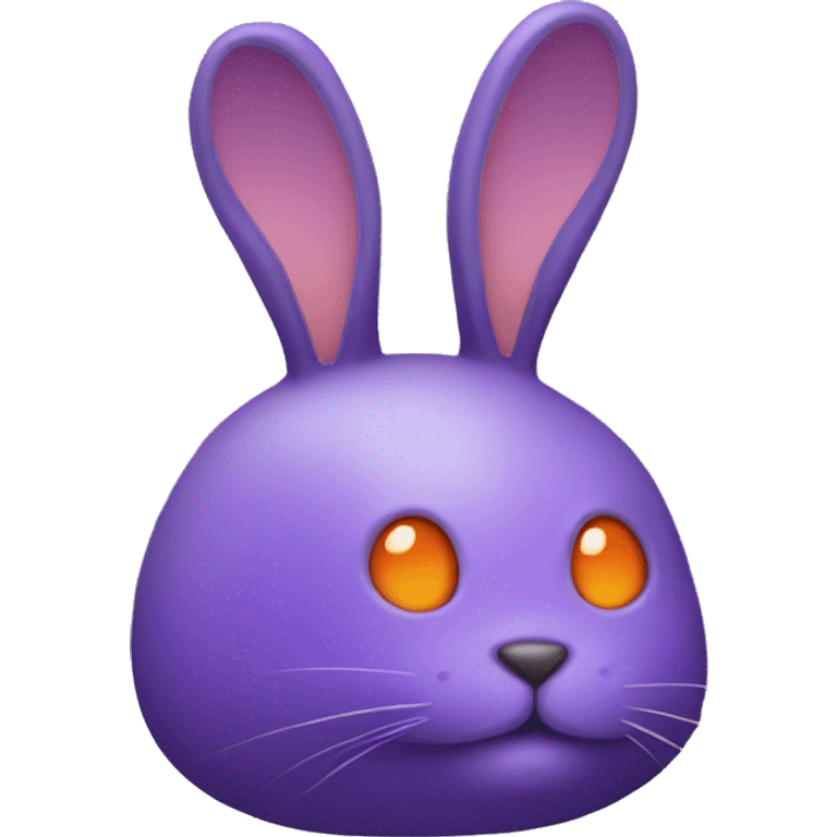 purple alien rabbit with orange eyes and a tuft of hair emoji