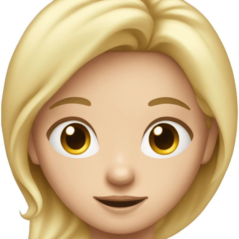 blonde girl blue eyes runnng emoji