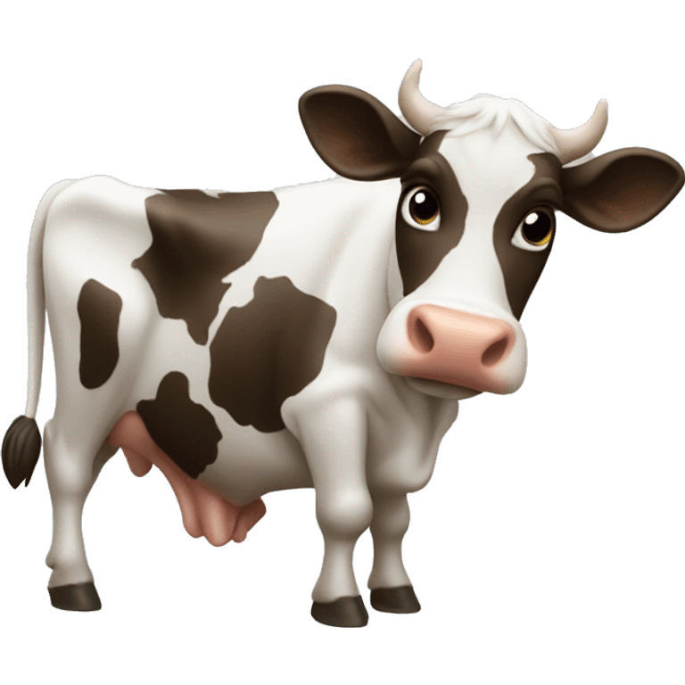 Cow making out with a stone emoji