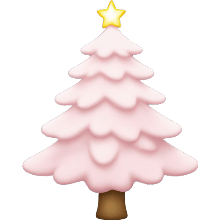 White Christmas tree with light pink ornaments emoji