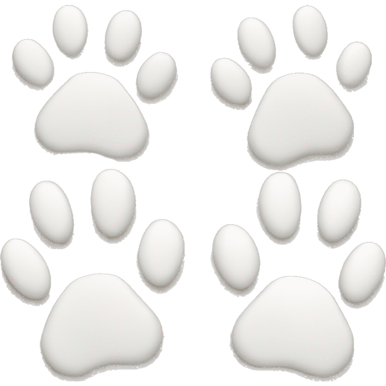 white cat paw prints emoji