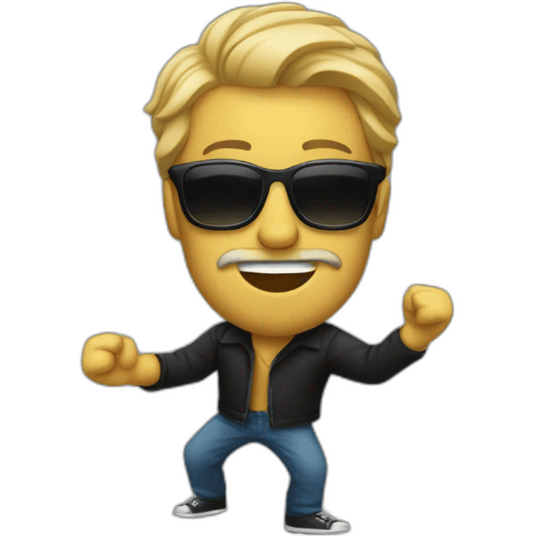 man dancing with goatee and sunglasses emoji