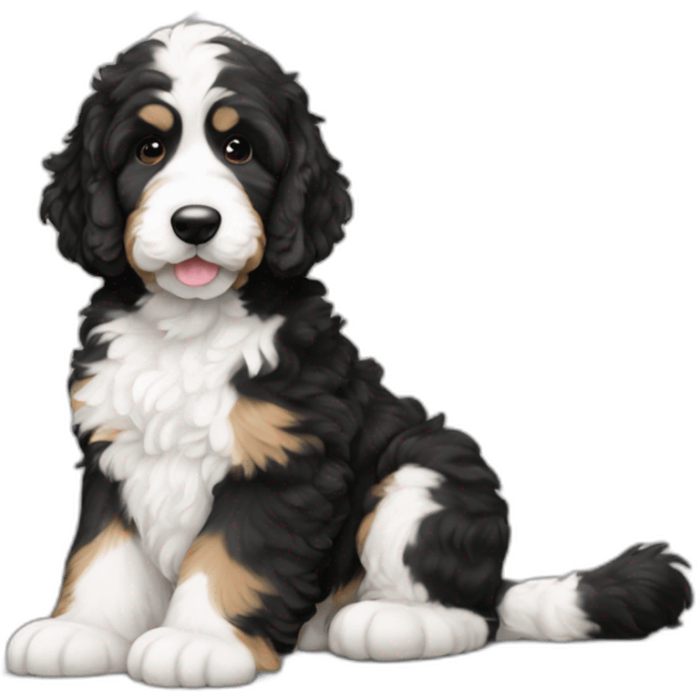 black white f1b bernedoodle slim emoji