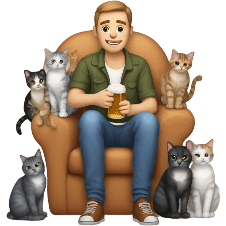 Drinking beers with my cats emoji