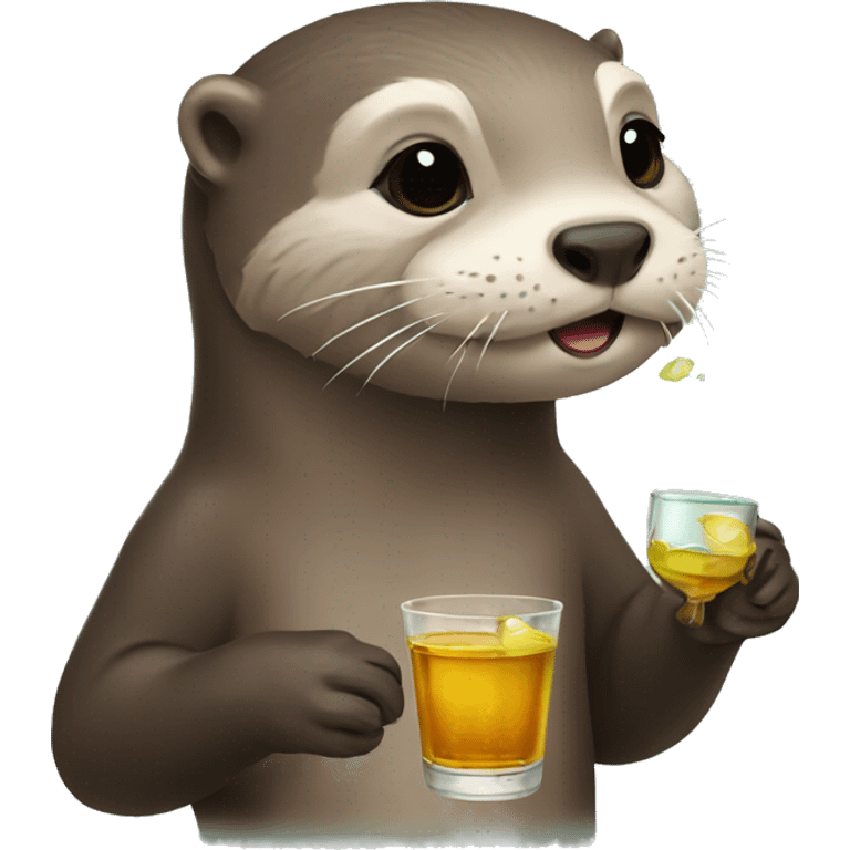 Otter drinking tequila emoji