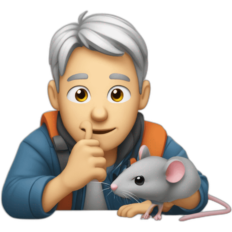 Guy cosing with a mouse instead of a keybkard emoji