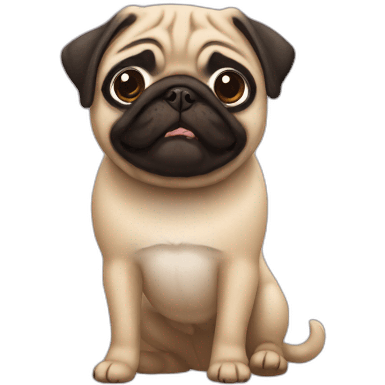 Pug with bennie emoji