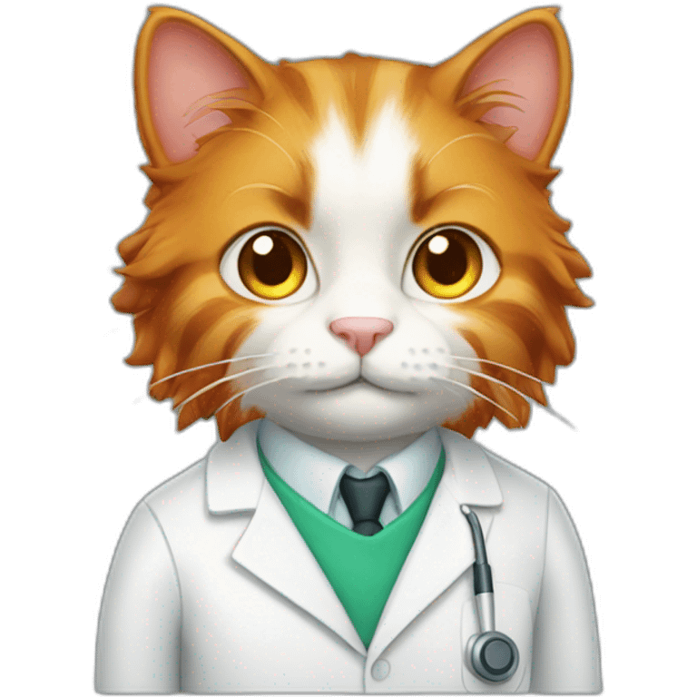 Fluffy ginger cat scientist emoji