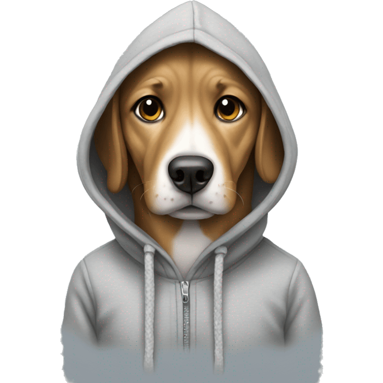 Dog wearing a hoodie  emoji