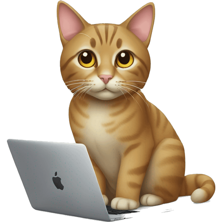 cat with mac book emoji