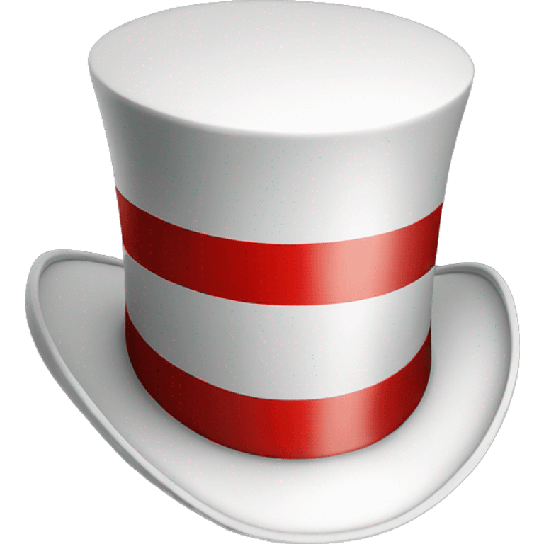 white top hat with red stripe emoji