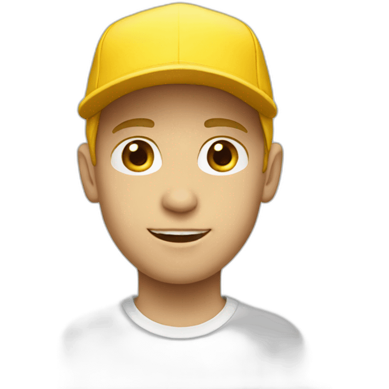 White boy wearing Yellow cap emoji