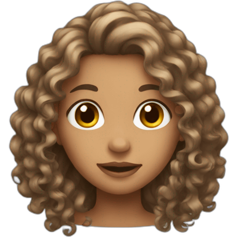 A girl with long curly hair emoji