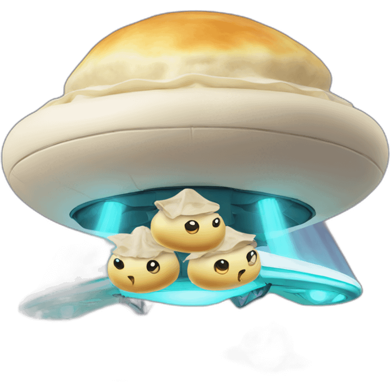 Flying UFO with dumplings emoji