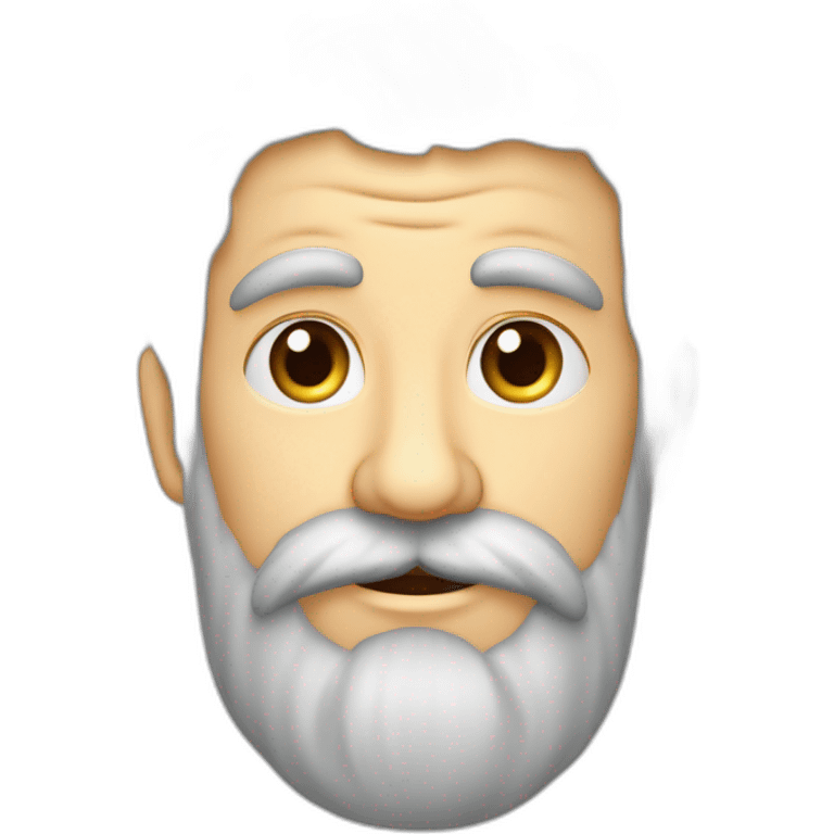 Vieux beau cheveux gris courts barbe courte boucle d’oreille emoji