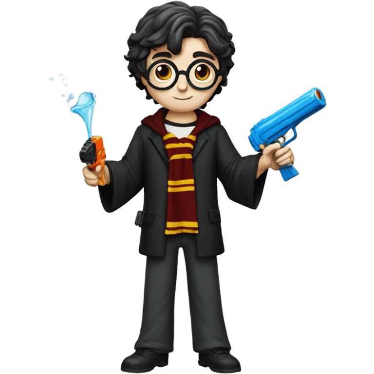 Harry Potter with watergun emoji