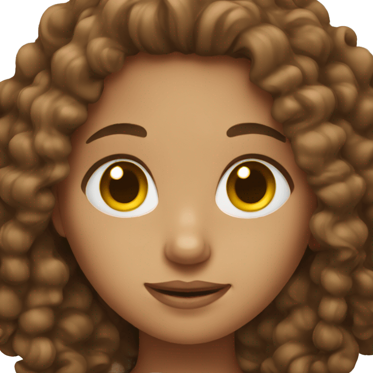 girl with brown curly hair  emoji