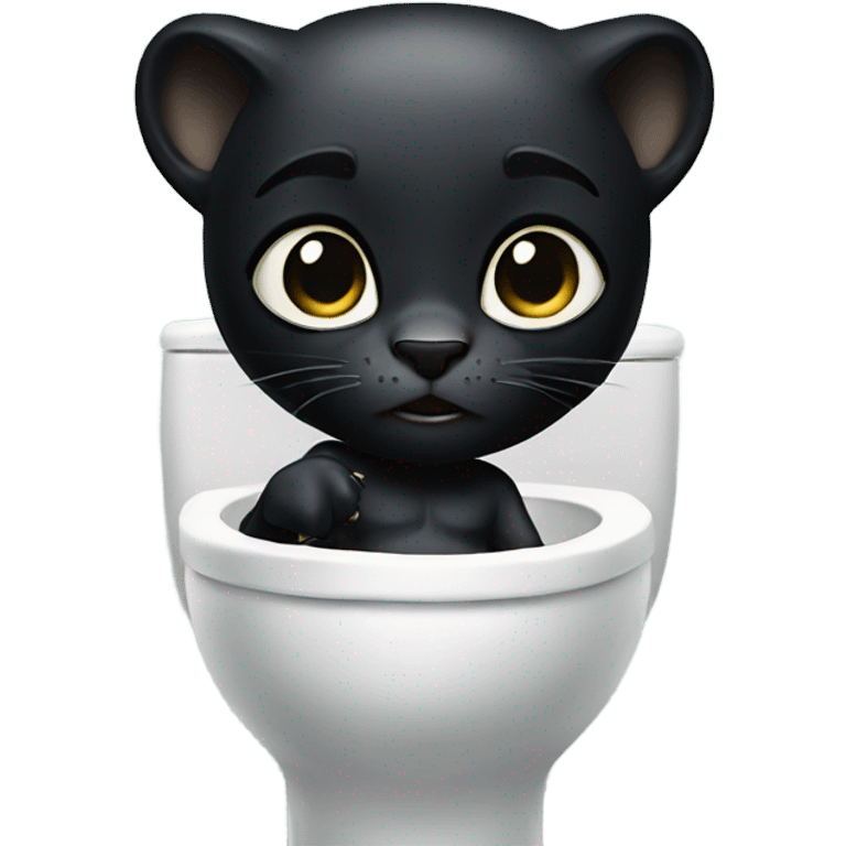 Black Panther in a toilet  emoji