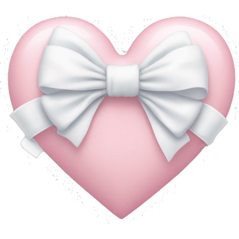 Pastel pink heart with white bow emoji