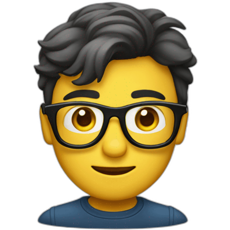 Emoji apenado con gafas emoji