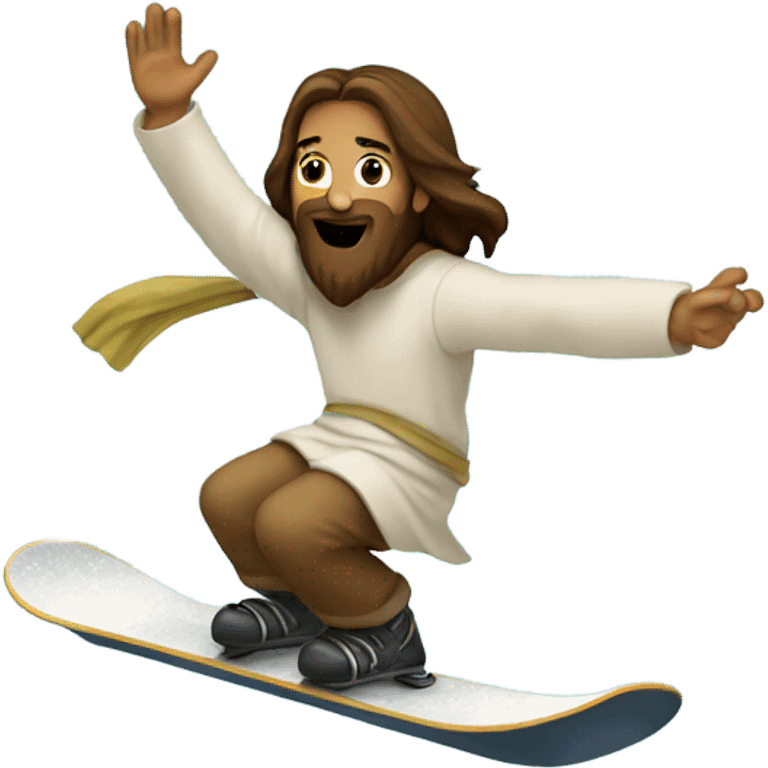 Jesus snowboarding emoji