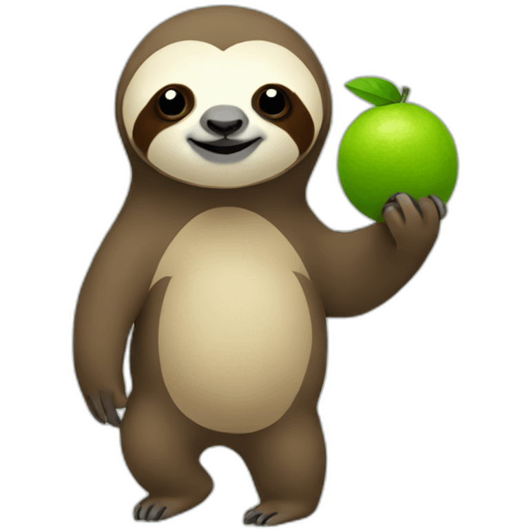 Sloth holding a lime emoji