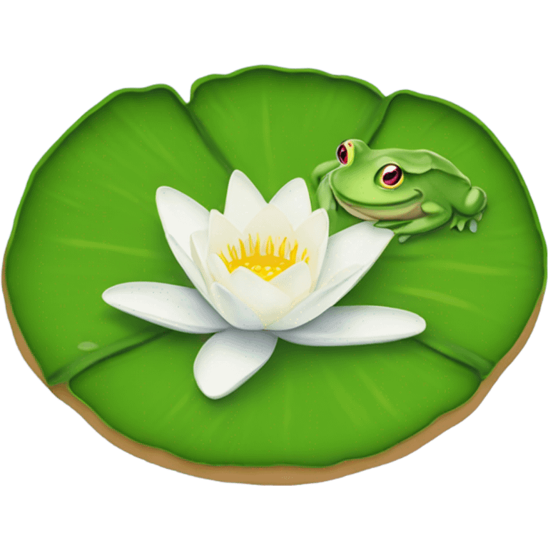 Lily pad with frog emoji