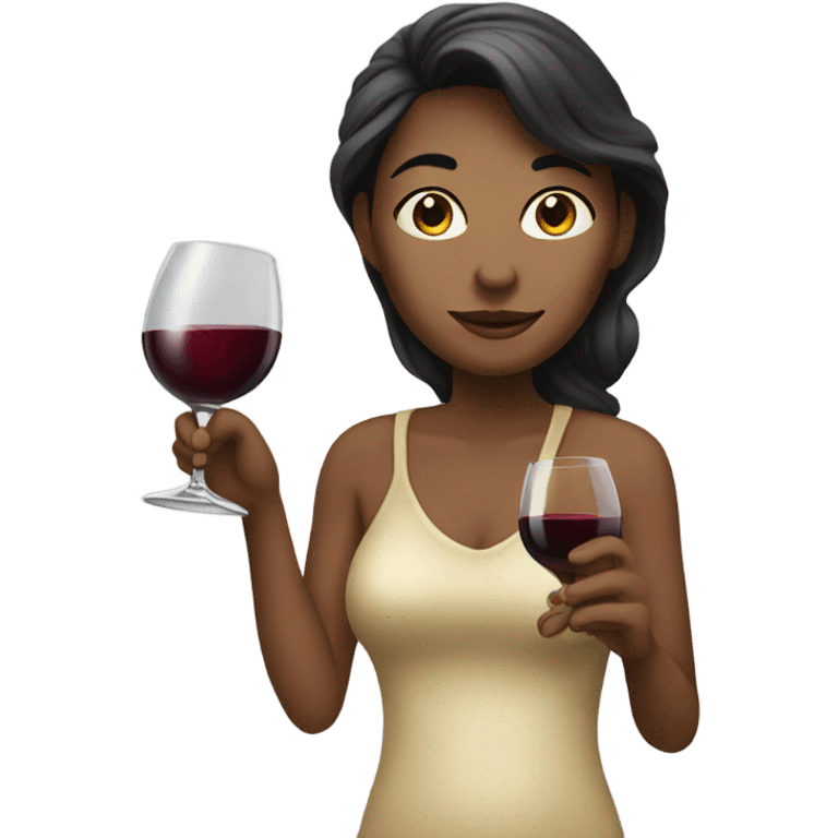 Woman drinking wine emoji