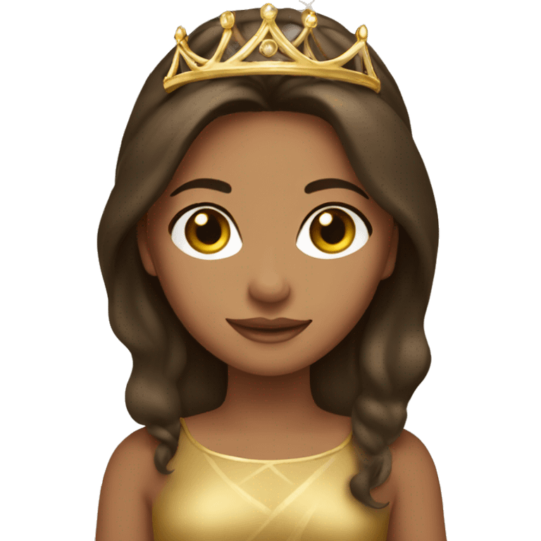 Tan brunette girl wearing gold tiara emoji