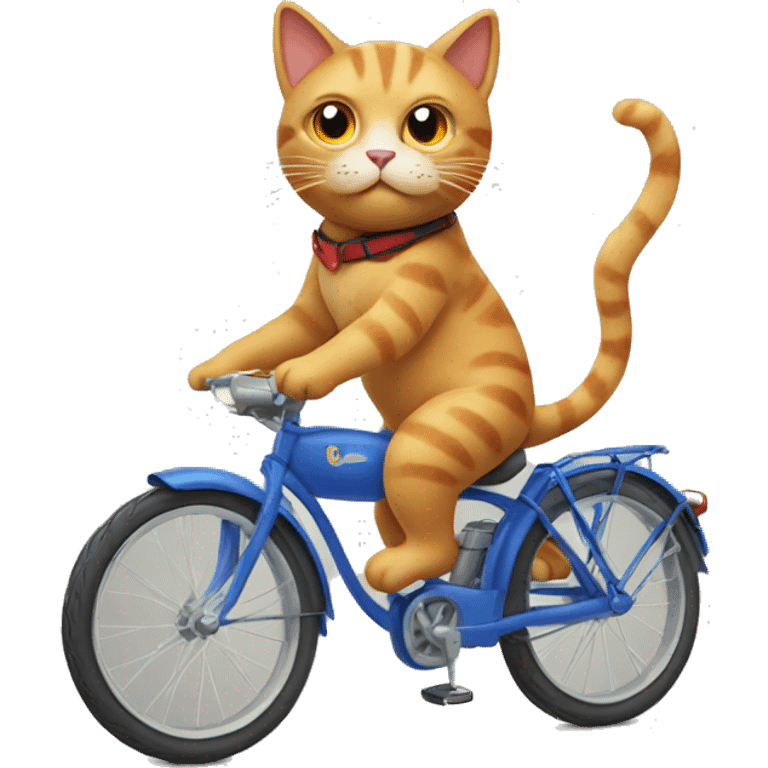 Cat riding a bike emoji