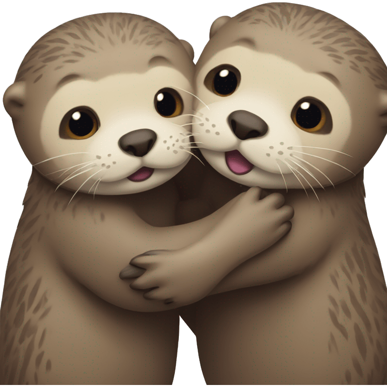 otters hugging emoji