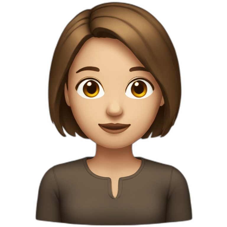 girl with short brown hair until the shoulders emoji