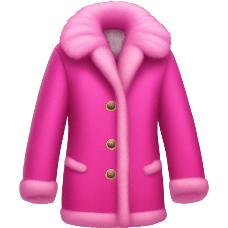 Hot pink fur coat with light pink outlines emoji