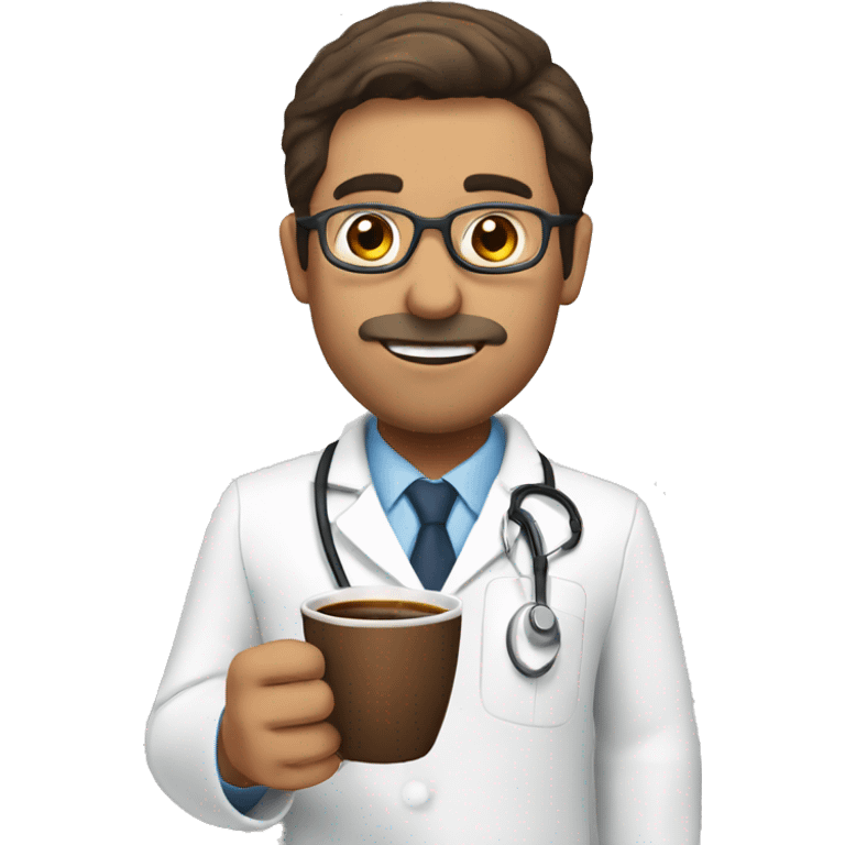 Spanish doctor with a cup of coffee emoji