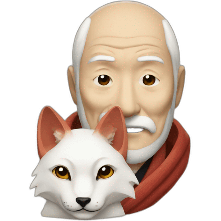 old men with japanese kitsune mask emoji