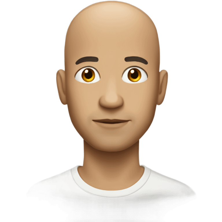 light skin bald man emoji