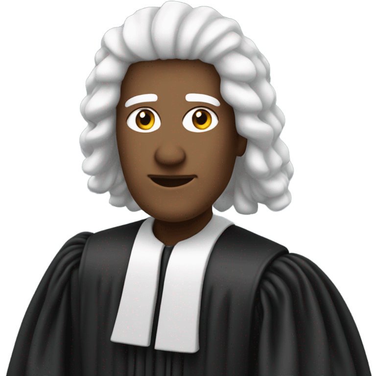 white judge with wig at an angle emoji